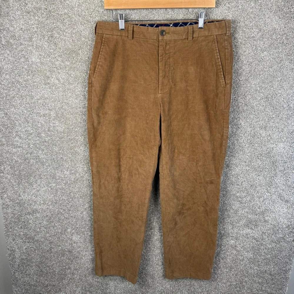 Brooks Brothers Clark Brown Corduroy Pants Mens 34x30 Straight Leg Chino Cotton